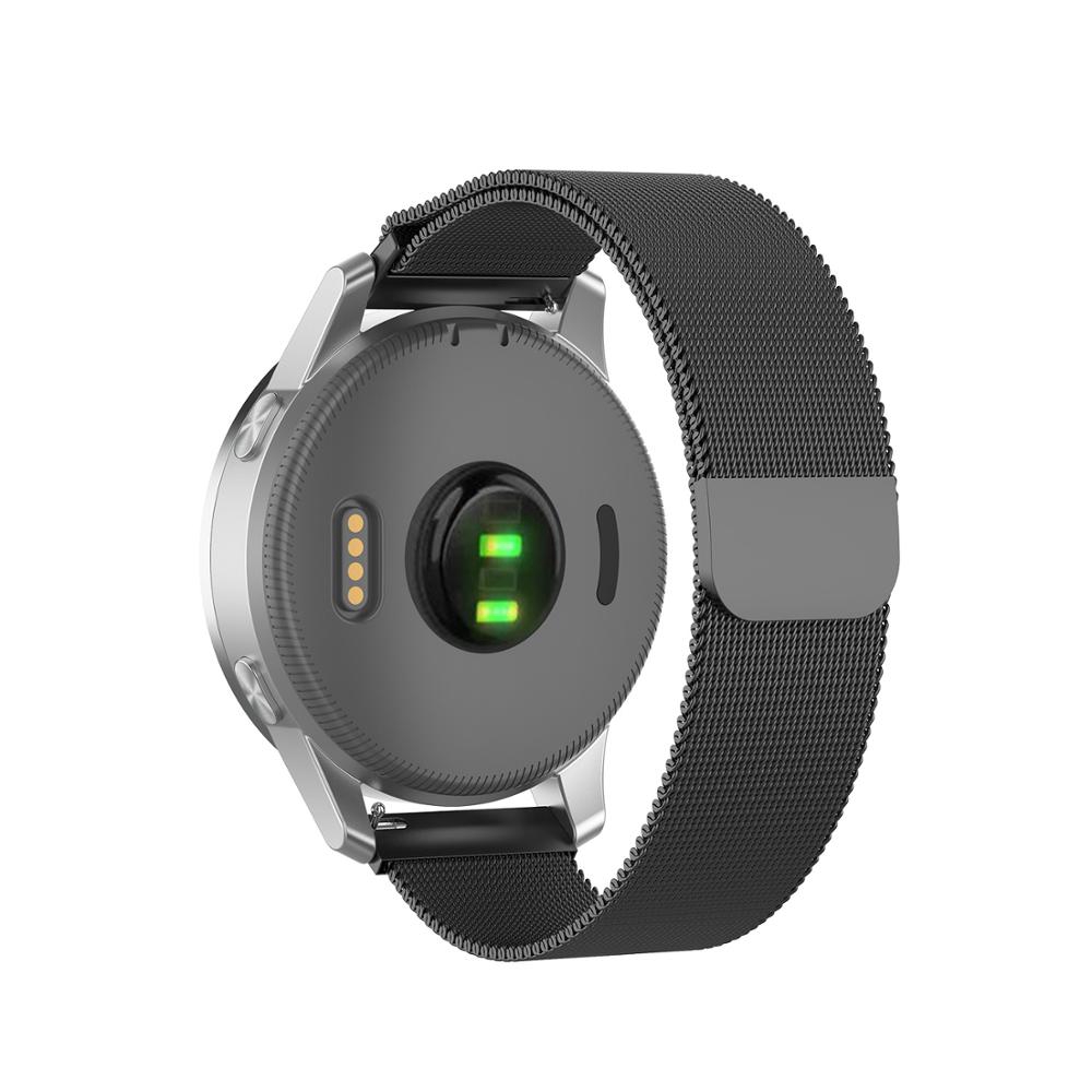 Dây Đeo Thay Thế Bằng Thép Không Gỉ Dạng Lưới Từ Tính Cho Garmin Vivoactive 4s