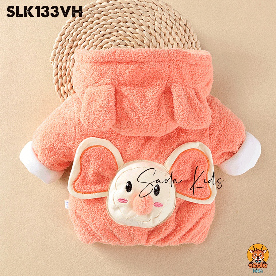 Áo khoác trần bông họa tiết động vật đáng yêu cho bé trai, bé gái nhà Saola Kids - SLK133