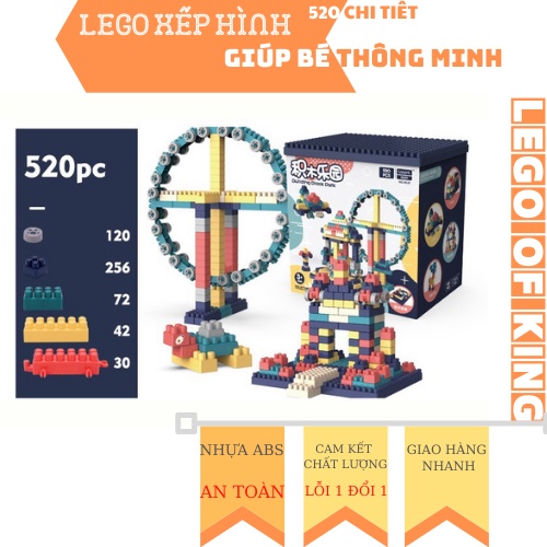Đồ chơi lắp ráp 520 chi tiết xếp hình sáng tạo cho bé yêu