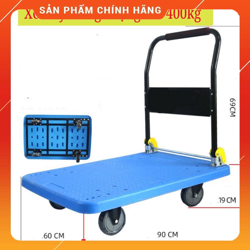 Xe Đẩy Hàng Gấp Gọn Sàn Nhựa Gia Cố Thép Tải Trọng Lớn XDT03 ️🥇FREESHIP️🥇 Xe Kéo Hàng Sàn Nhựa Khung Sắt