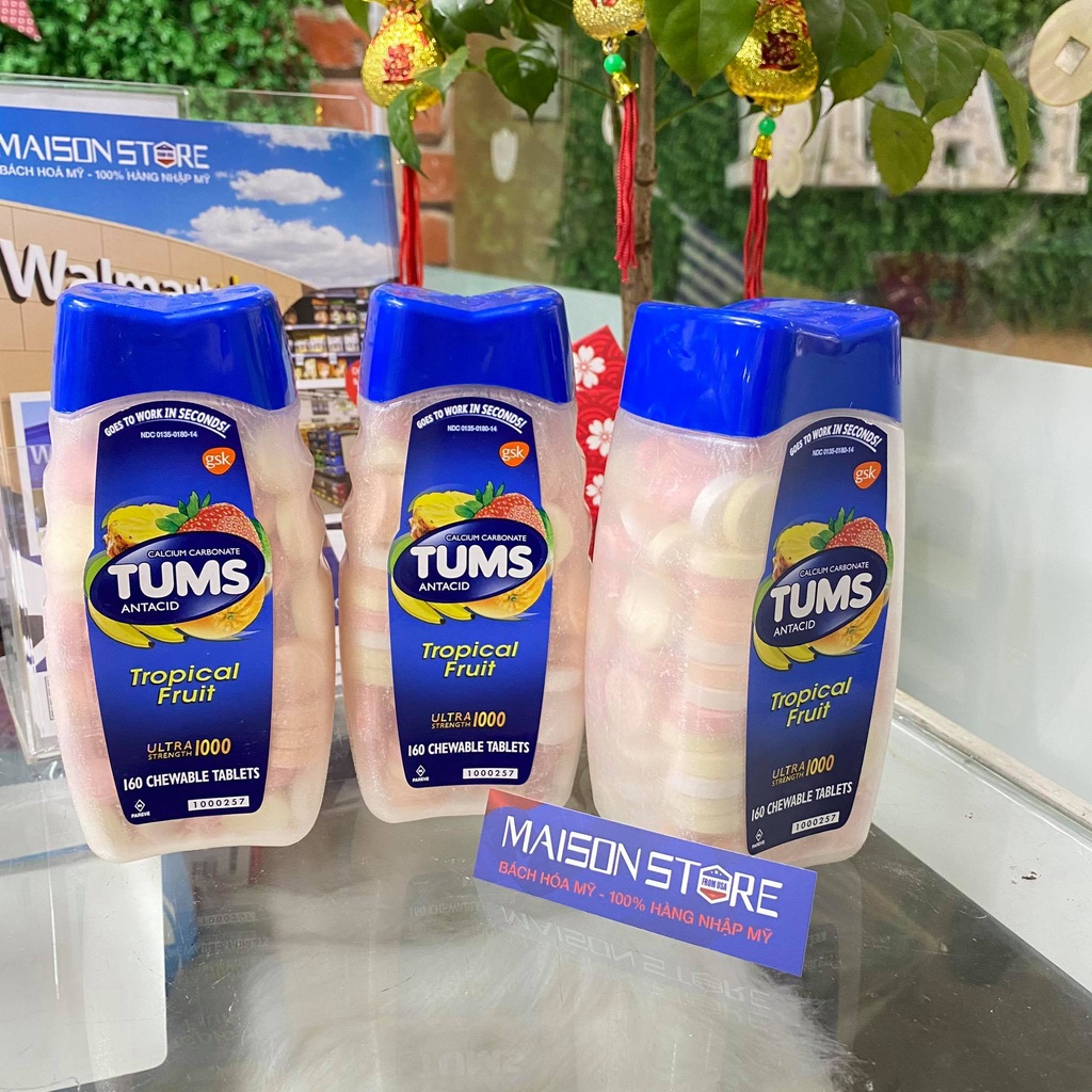 VIÊN NHAI HƯƠNG TRÁI CÂY HỖ TRỢ DA DÀY TUMS ANTIACID EXTRA STRENGTH - Hàng Nhập USA Chính Hãng