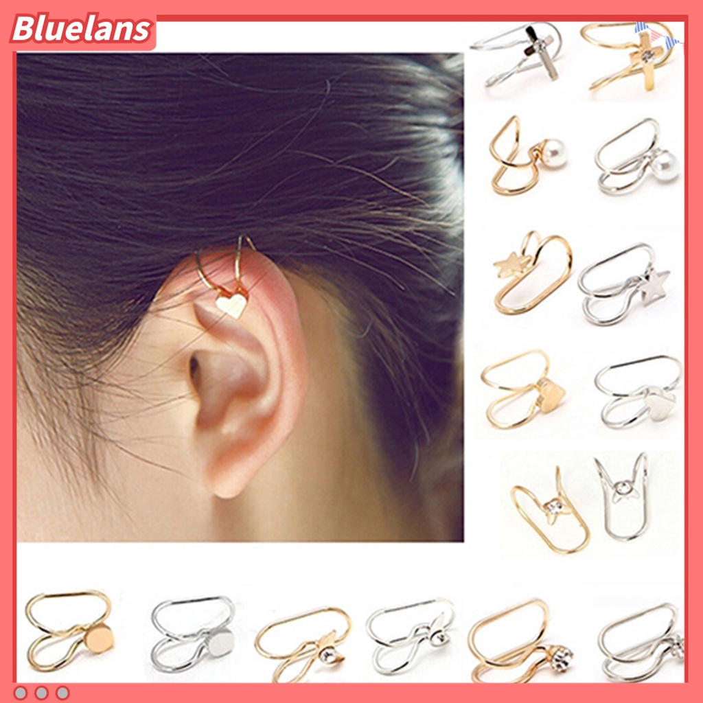 Khuyên đeo vành tai thiết kế đơn giản đính đá thời trang cho nữ