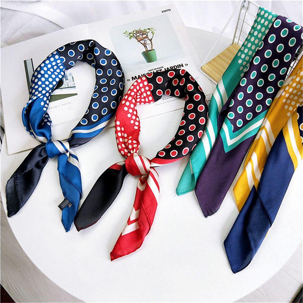 GOUPDO Quàng Cổ Hình Vuông Cỡ Nhỏ Phong Cách Vintage Thanh Lịch