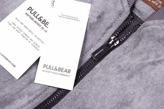 Áo khoác bomber da lộn Pull&Bear vnxk