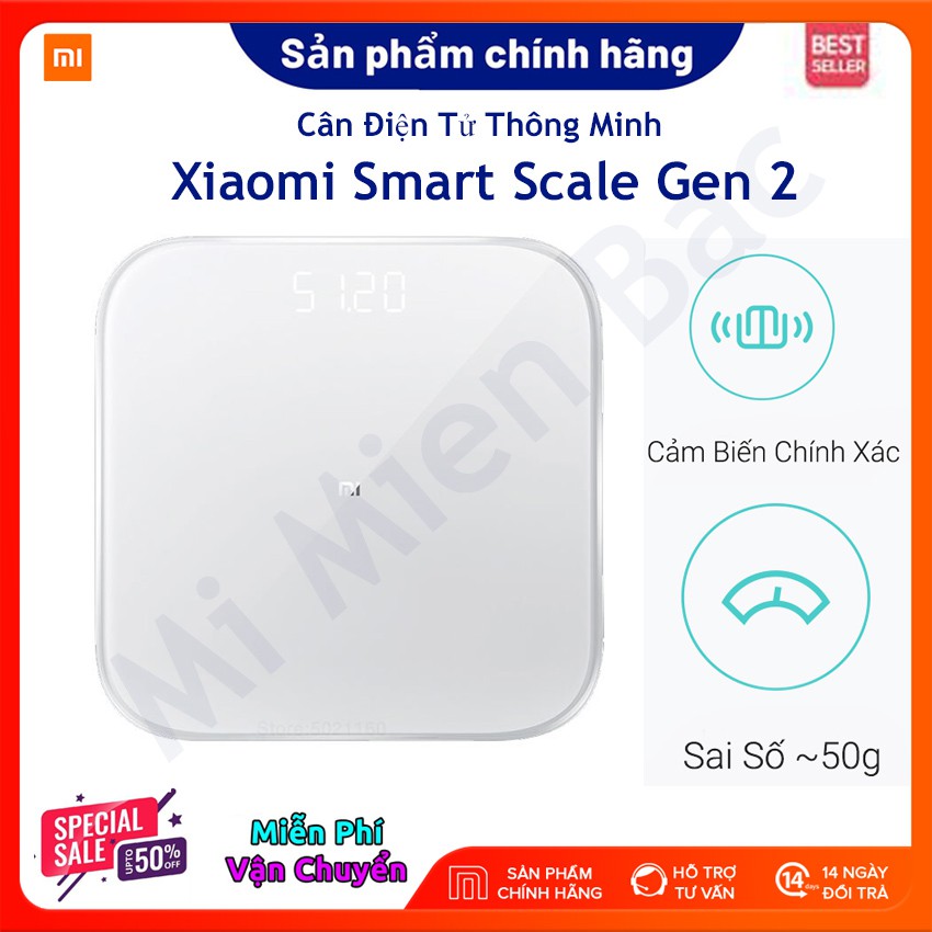 [TẶNG TAI NGHE IP] Cân Điện Tử Thông Minh Xiaomi Smart Scale Gen 2 – Chính Hãng – BH 6 tháng – Mi Miền Bắc