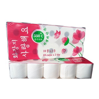 Combo 2 lốc giấy vệ sinh Hàn Quốc 2 lớp (10 cuộn/ lốc)