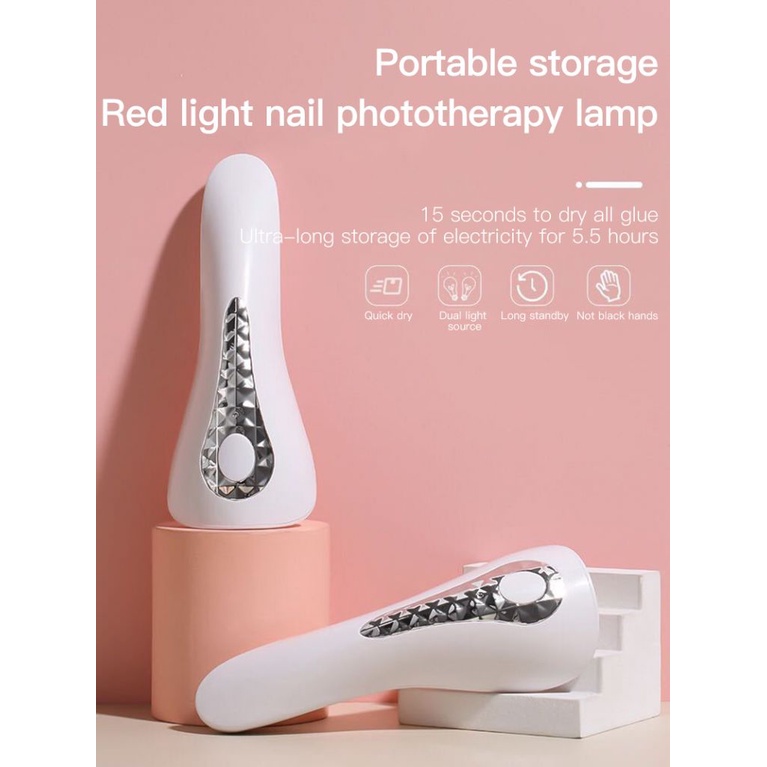 Đèn Led UV tia cực tím 18W pin sạc hong khô sơn móng tay