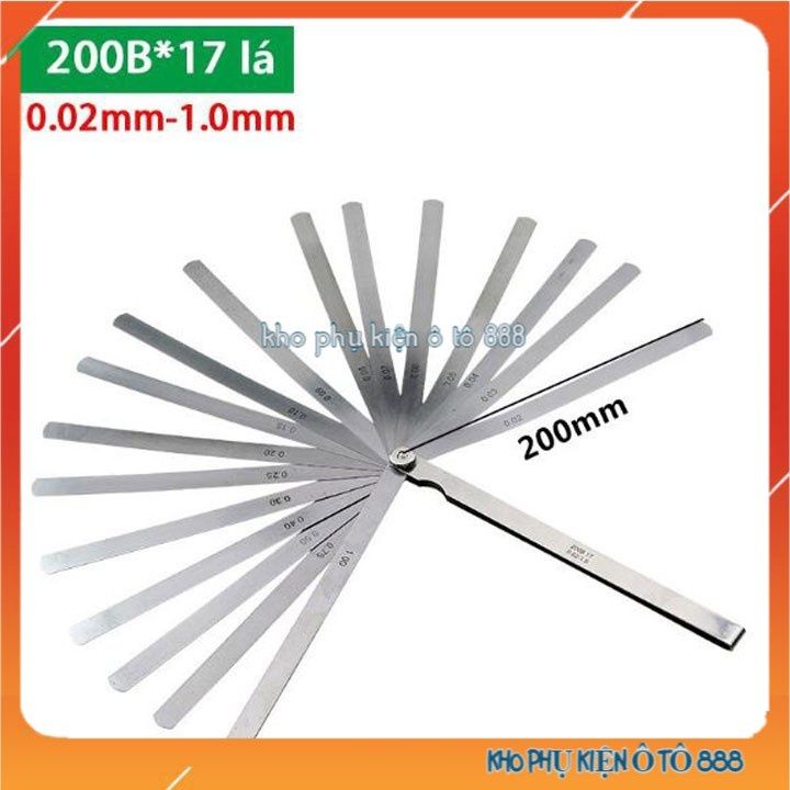 Thước căn lá đo từ 0.02-1.0mm 17 lá đo khe hở chiều dài 10-30cm