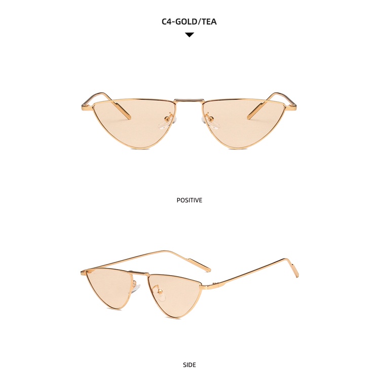 Kính mát gọng kim loại hình tam giác thời trang 2021