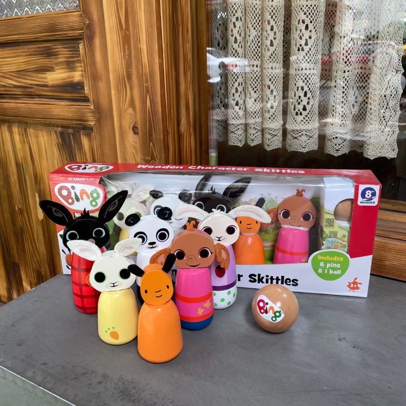 Set bowling cho bé bằng gỗ BING BUNNY xuất dư on web 32$