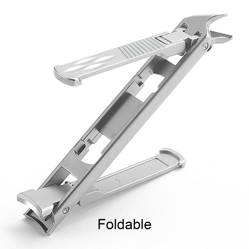 1 Bộ Dụng Cụ Cắt Móng Tay Bằng Thép Không Gỉ Hai Đầu Có Thể Gập Lại