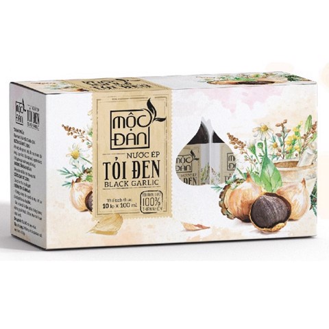 Nước Ép Tỏi Đen Mộc Đan Black Garlic Hộp 10 chai x100ml (WN)