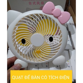 QUẠT TÍCH ĐIỆN 2 BIN ĐỂ BÀN HỌC HÌNH THÚ NGỘ NGHĨNH CHO BÉ