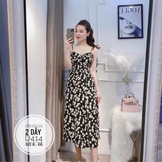 Bigsize Đầm hoa cúc 2 dây D414