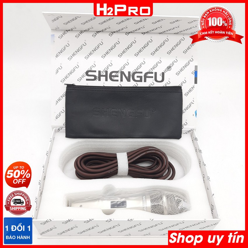 Micro có dây cao cấp SHENGFU SF-3700 H2Pro Chính hãng, hát nhẹ, giảm hú, tiếng sáng, micro karaoke cao cấp dây dài 5m