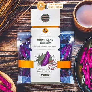 Khoai lang tím sấy (sợi) L'angfarm 350g Hương vị tự nhiên, giòn, ngon, hấp dẫn.