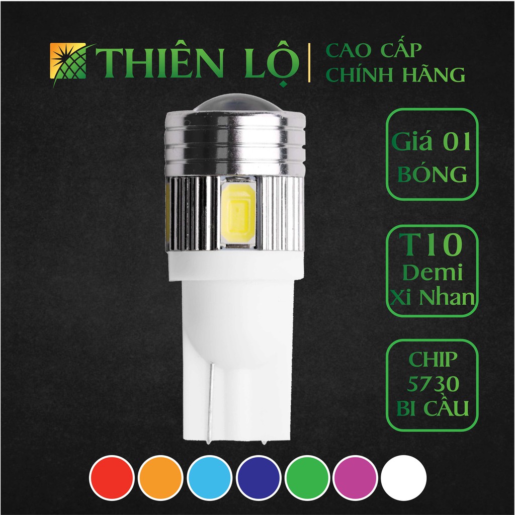 [CHIP THẾ HỆ MỚI]Bóng đèn LED xi nhan T10 demi 6 SMD 5730 bi cầu siêu sáng của Thiên Lộ cao cấp dành cho ô tô xe máy