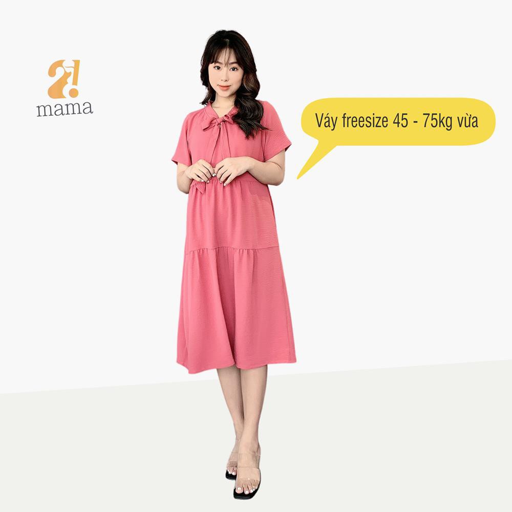 Đầm bầu dự tiệc  BAU FASHION - SHOP MEVABE.G18:dáng suông đẹp thiết kế thắt nơ - V40