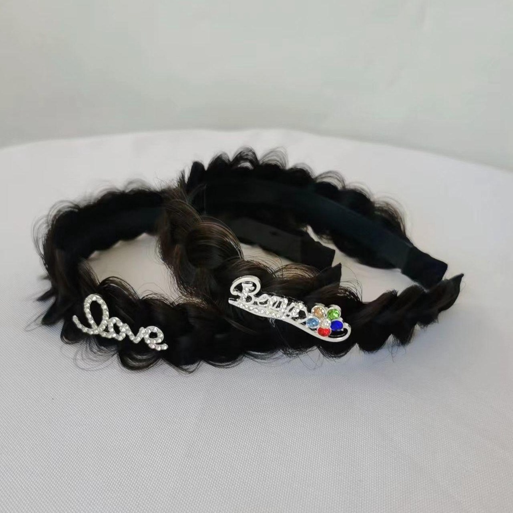 Băng Đô Cài Tóc Handmade Dễ Thương Cho Nữ|Bộ Tóc Giả / Băng Đô Cài Tóc Giả In Chữ Thời Trang
