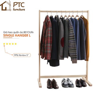 Thanh Treo Quần Áo Đơn PTC FURNITURE Gỗ Thông New Zealand SINGLE HANGER Nội Thất Lắp Ráp