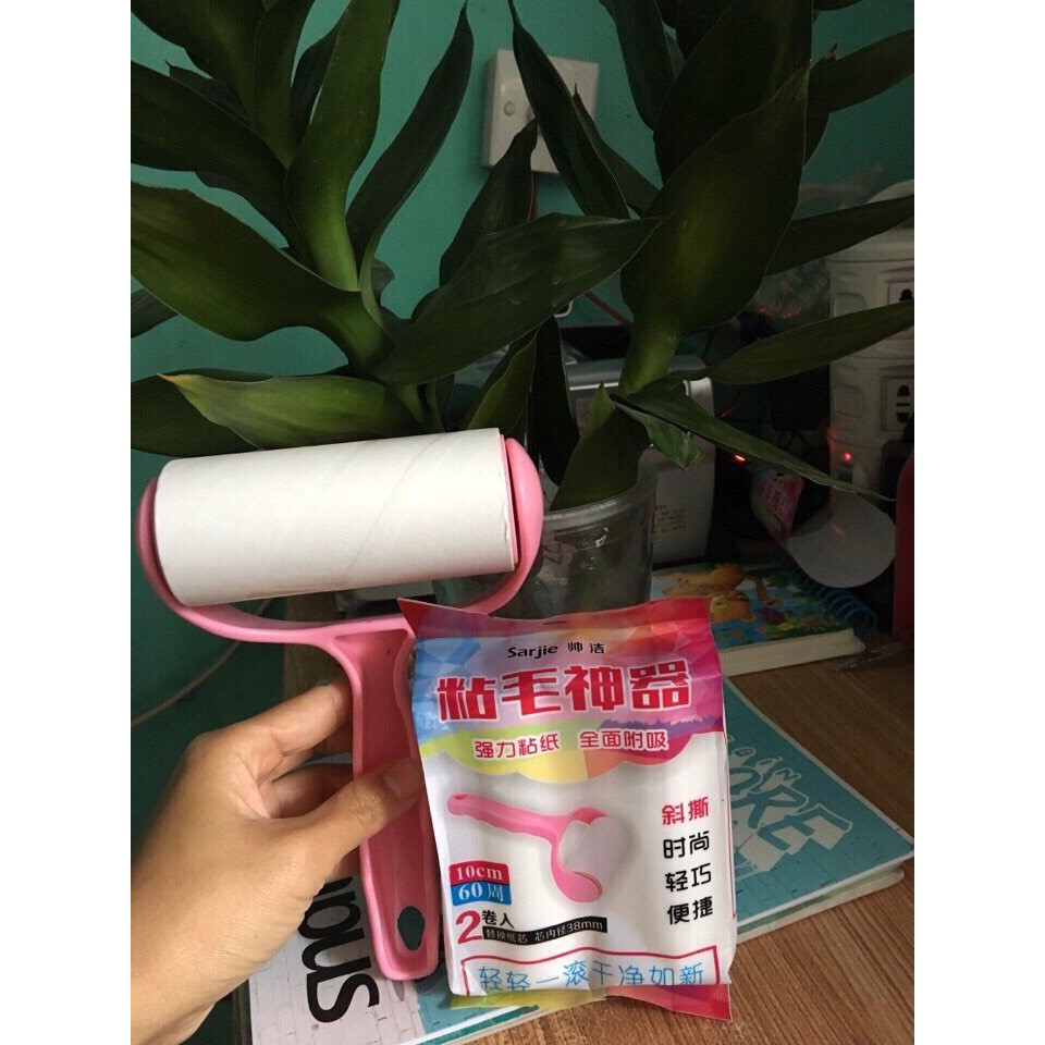 Bộ cây lăn bụi 3 lõi cán hồng