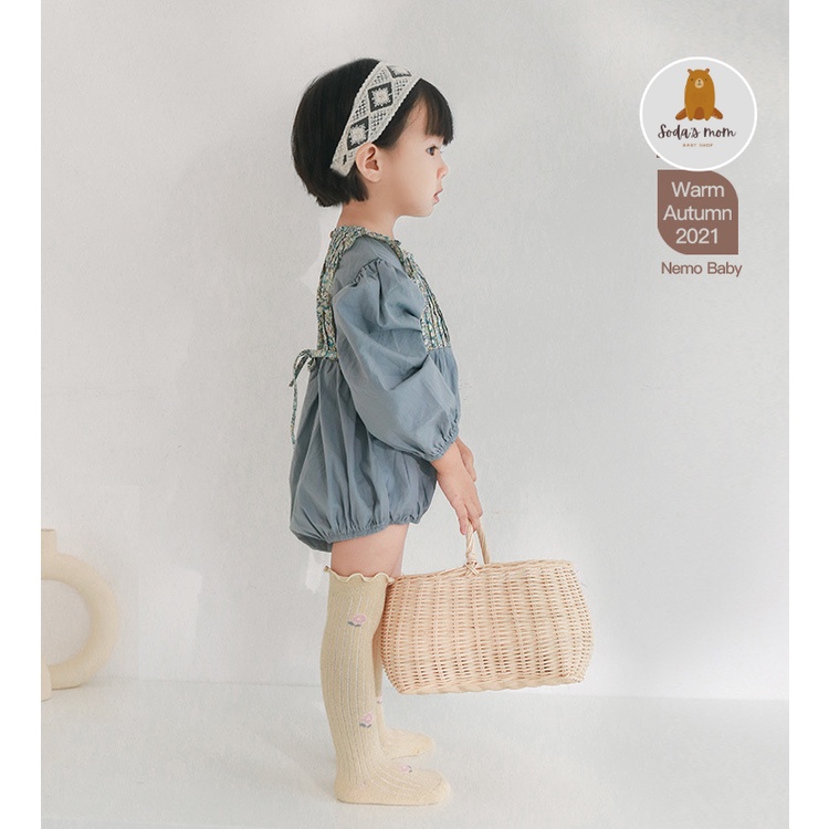 Tất/Vớ cổ cao cho bé sơ sinh 0-3 tuổi phong cách vintage Hàn Quốc cao cấp Nemo Baby