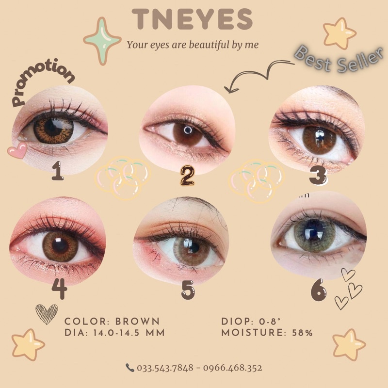Kính Áp Nâu Brown LENS 0 độ TNEYES