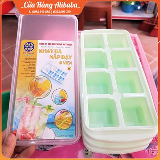 Giá hủy diệt Khay Làm Đá Có Nắp Nhựa Việt Nhật (1 Chiếc Loại 8 Viên)
