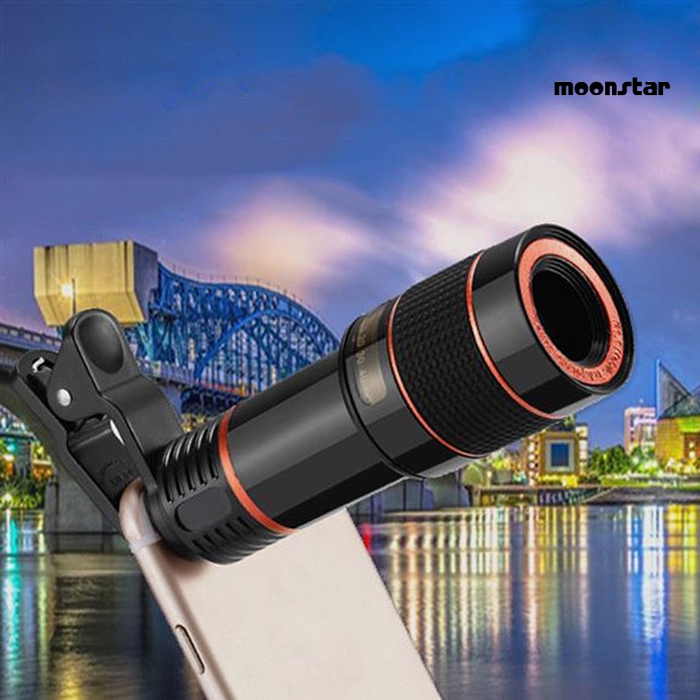 MNmoonstar Universal Clip 12X Zoom Mobile Phone Camera Telescope Lens for iPhone Samsung