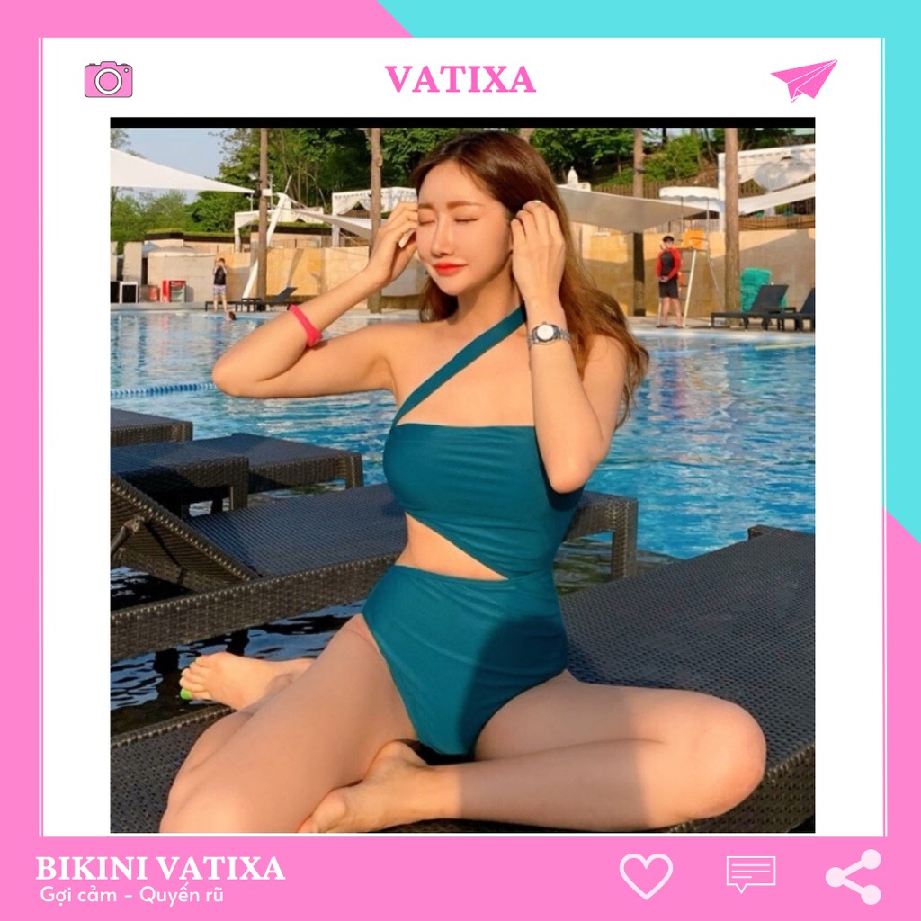 Bikini liền thân cut out VATIXA BKN17 XANH