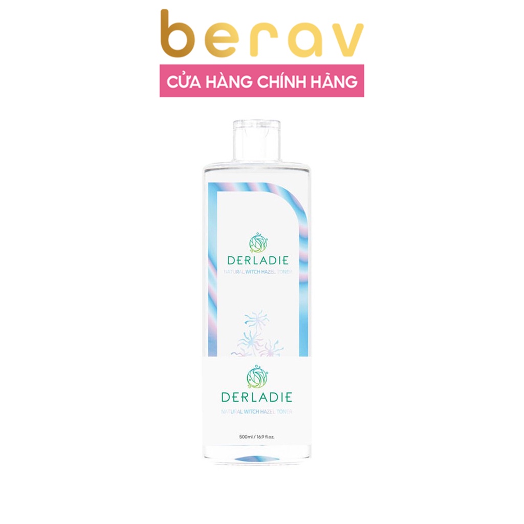 Nước Hoa Hồng Dưỡng Ẩm, Dịu Nhẹ Chiết Xuất Cây Phỉ Derladie Natural Witch Hazel Toner 500ml