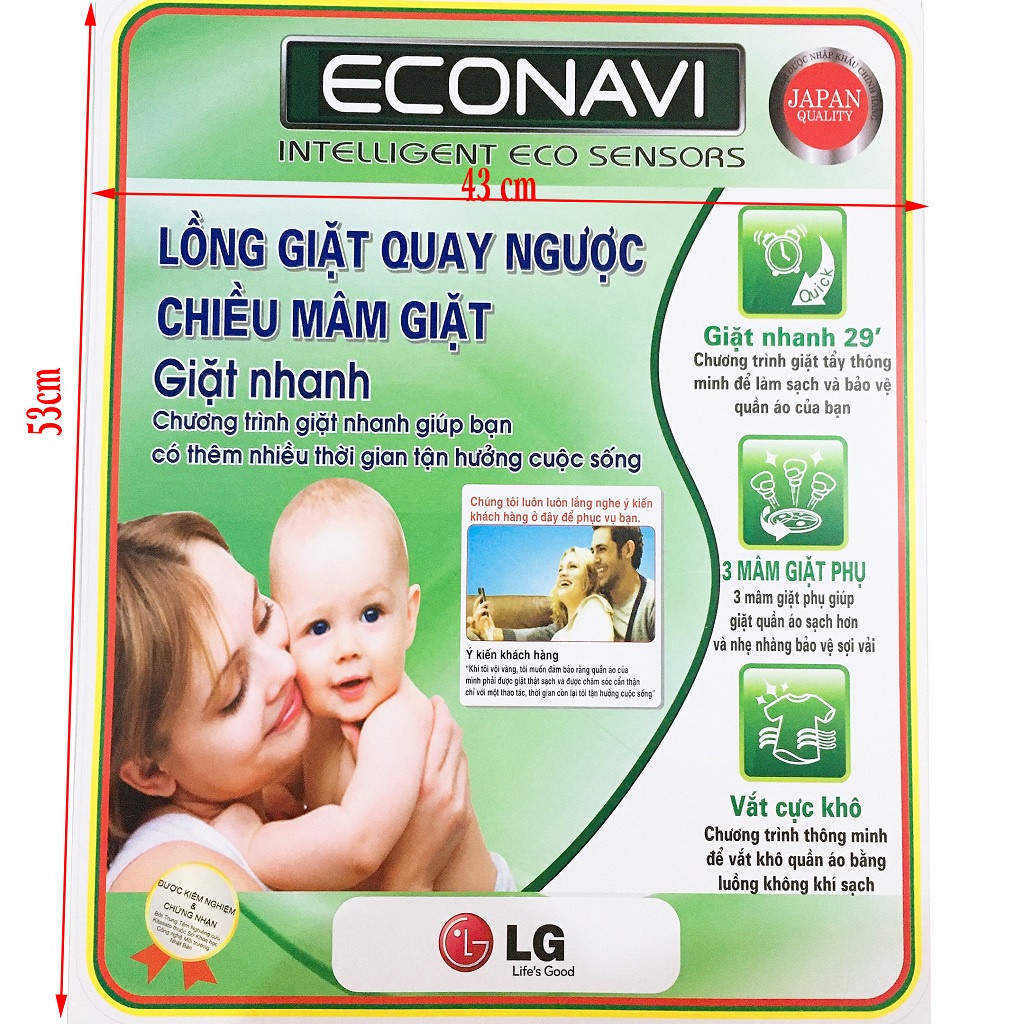 Miếng dán máy giặt LG [TẶNG BĂNG KEO HAI MẶT] tem dán máy giặt LG chọn mẫu như hình