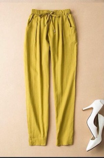 Quần baggy cạp chun chất đũi lạnh