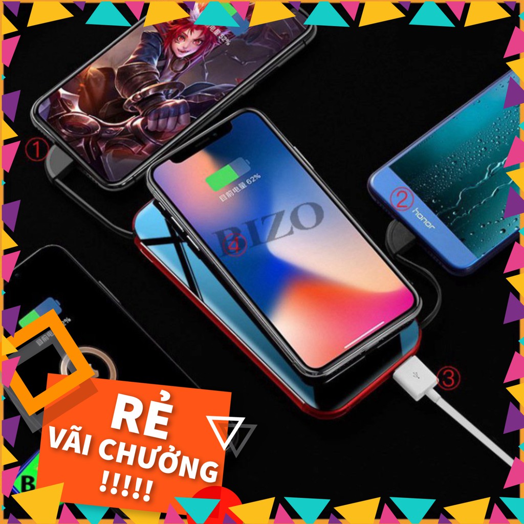 RẺ VÃI CHƯỞNG (SIÊU PHẨM CAO CẤP - BẢN NÂNG CẤP) PIN SẠC KO DÂY, SẠC KHÔNG DÂY IPHONE, SAMSUNG CHUẨN QI KIÊM SẠC DỰ PHÒN