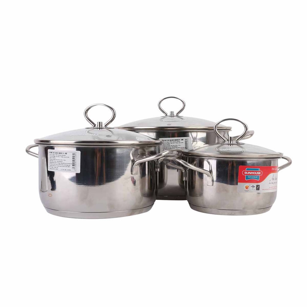 Bộ nồi 3 chiếc Sunhouse SH888 (16-20-24cm)