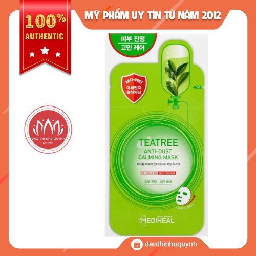 Mặt nạ Mediheal Teatree Anti-Dust Calming Mask Mediheal hỗ trợ thải độc và ngăn ngừa mụn hiểu quả 25ml