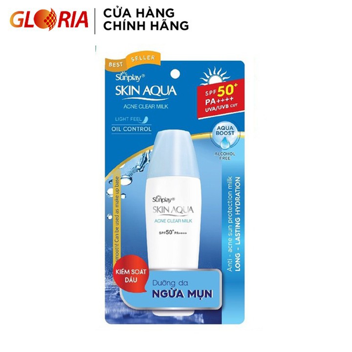 Sữa chống nắng dưỡng da ngừa mụn Sunplay Skin Aqua Acne Clear SPF 50+ PA++++