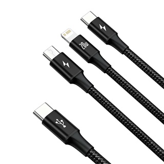 Cáp sạc nhanh 20w 3 đầu Baseus CAMLT