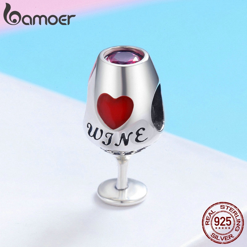 Hạt Charm Bamoer Bằng Bạc 925 Hình Ly Rượu Vang Độc Đáo Cho Nữ