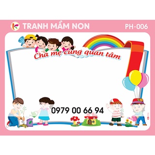 Tranh decal mầm non - cha mẹ cùng quan tâm - ph006