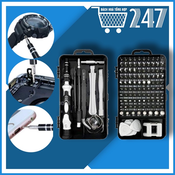 Bộ Tua Vít Từ Tính 115 Trong 1 Dùng Trong Sửa Chữa Điện Thoại/Laptop Đa Năng Chất Lượng Cao