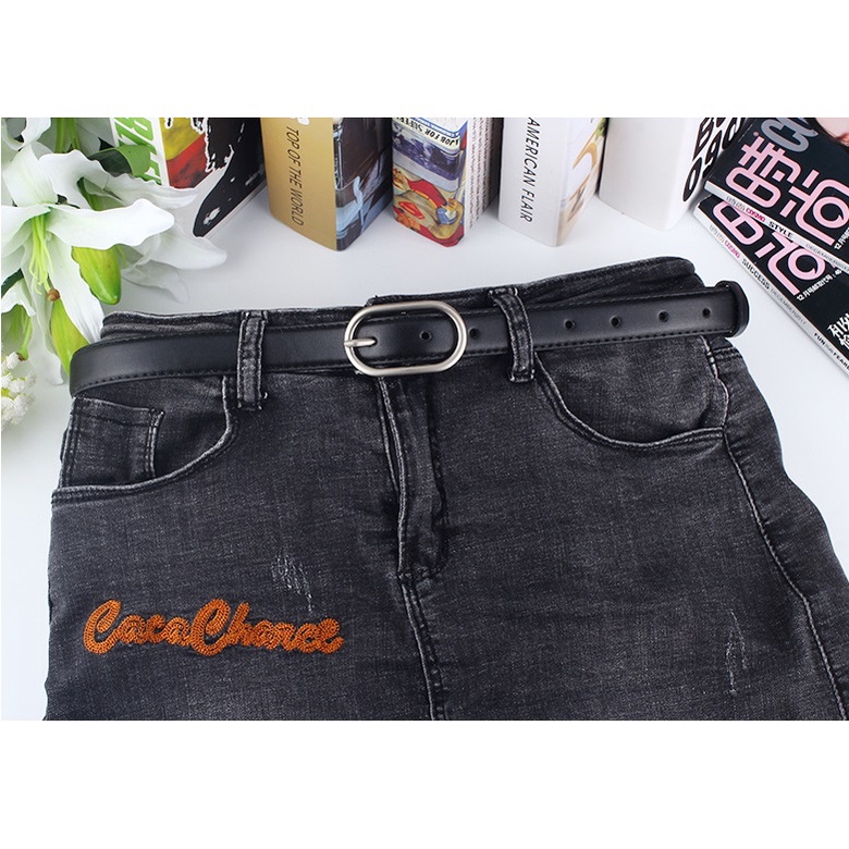 Thắt lưng nam nữ BROO mặt chữ nhật bo tròn có lỗ bấm, dây nịt lưng O-belt unisex bản nhỏ 2.3cm