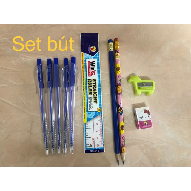 Set bút bi dụng cụ học sinh