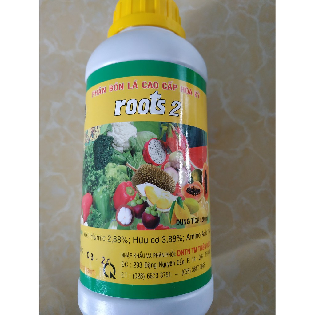 Phân bón lá hữu cơ sinh học ROOTS 2 - chai 500 ml