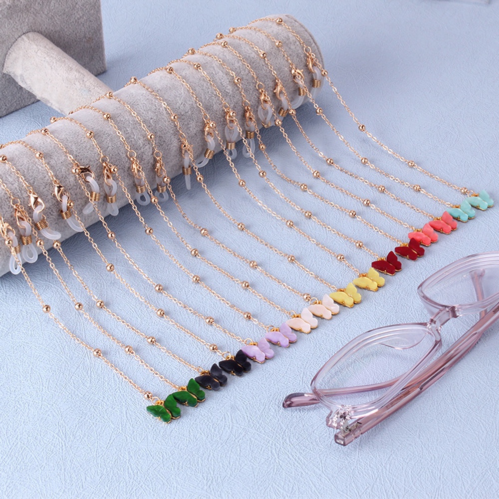 Dây Xích Dài Gắn Mặt Kính Đọc Sách Chống Thất Lạc Bằng Kim Loại Thời Trang Cho Nữ