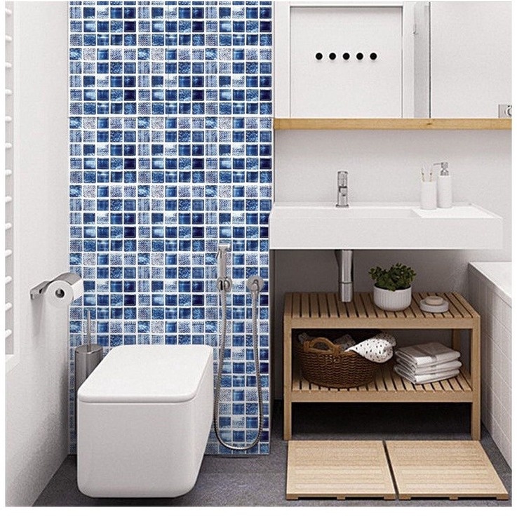 Miếng Dán Tường Bằng PVC Họa Tiết Gạch Lát Chống Nước Chống Văng Dễ Lắp Đặt Cho Nhà Bếp Nhà Tắm