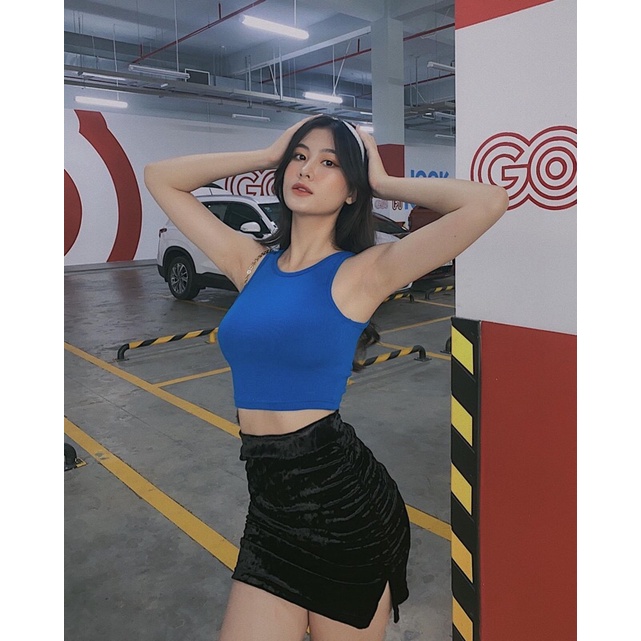 CAMI CROPTOP [𝐂𝐇𝐎𝐂𝐎𝐋𝐀𝐓𝐄 𝐦𝐢𝐱𝐱] Áo croptop ba lỗ thun gân