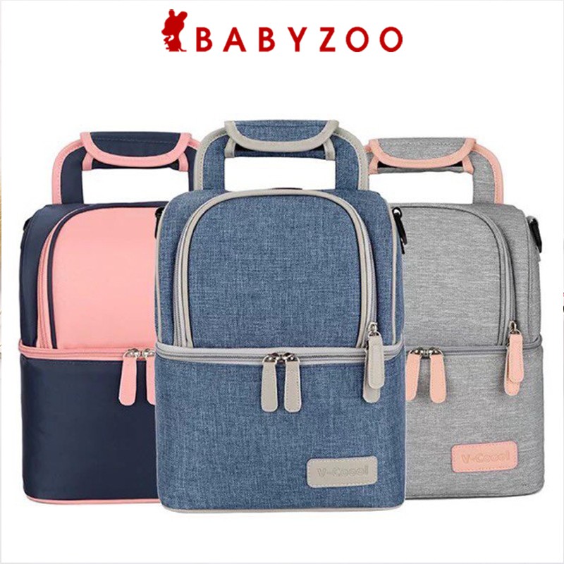 Balo bỉm sữa VCOOL đa năng, giữ nhiệt giữ lạnh 2 ngăn, đồ sơ sinh Babyzoo