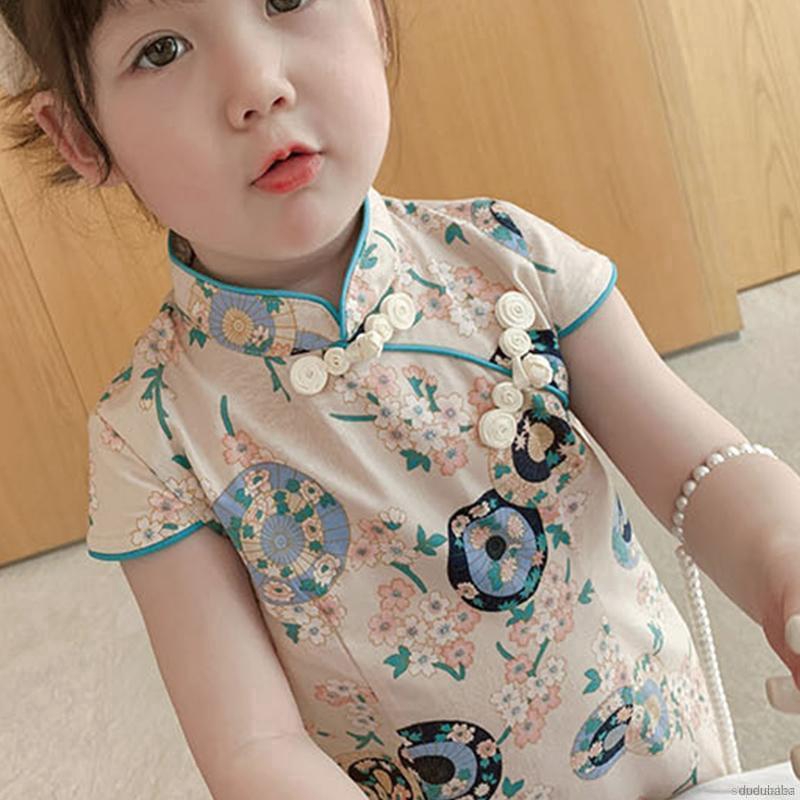 Đầm Sườn Xám Phong Cách Trung Hoa Cho Bé Gái