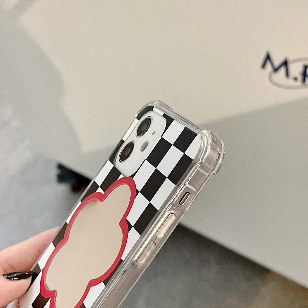 Ốp lưng iphone Ốp Điện Thoại Silicone tpu Có Gương Cho Iphone 11ProMax 12ProMax 14pro Plus Xr Xs Max 14pro 8 Plus Se 2020 13ProMax 13MINI 14 Dinuo case